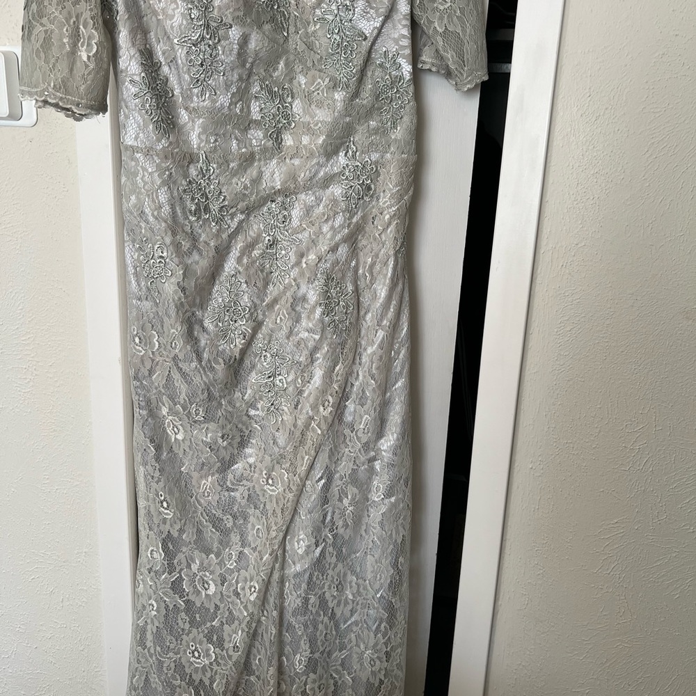 Elegant Silver Lace Dress